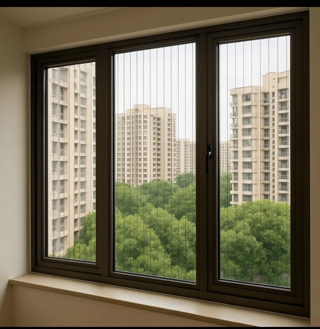 Residential invisible grill installation on apartment balcony